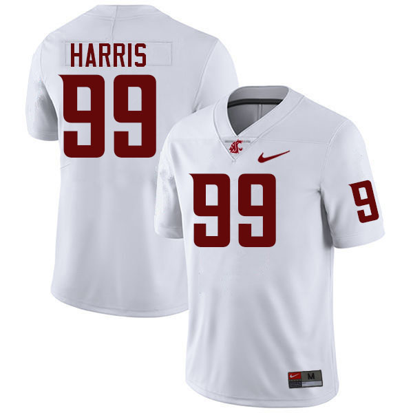 Men #99 Durham Harris Washington State Cougars College Football Jerseys Stitched-White